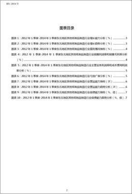 2012-2014年1季度东北地区其他纸制品制造行业经营状况分析季报